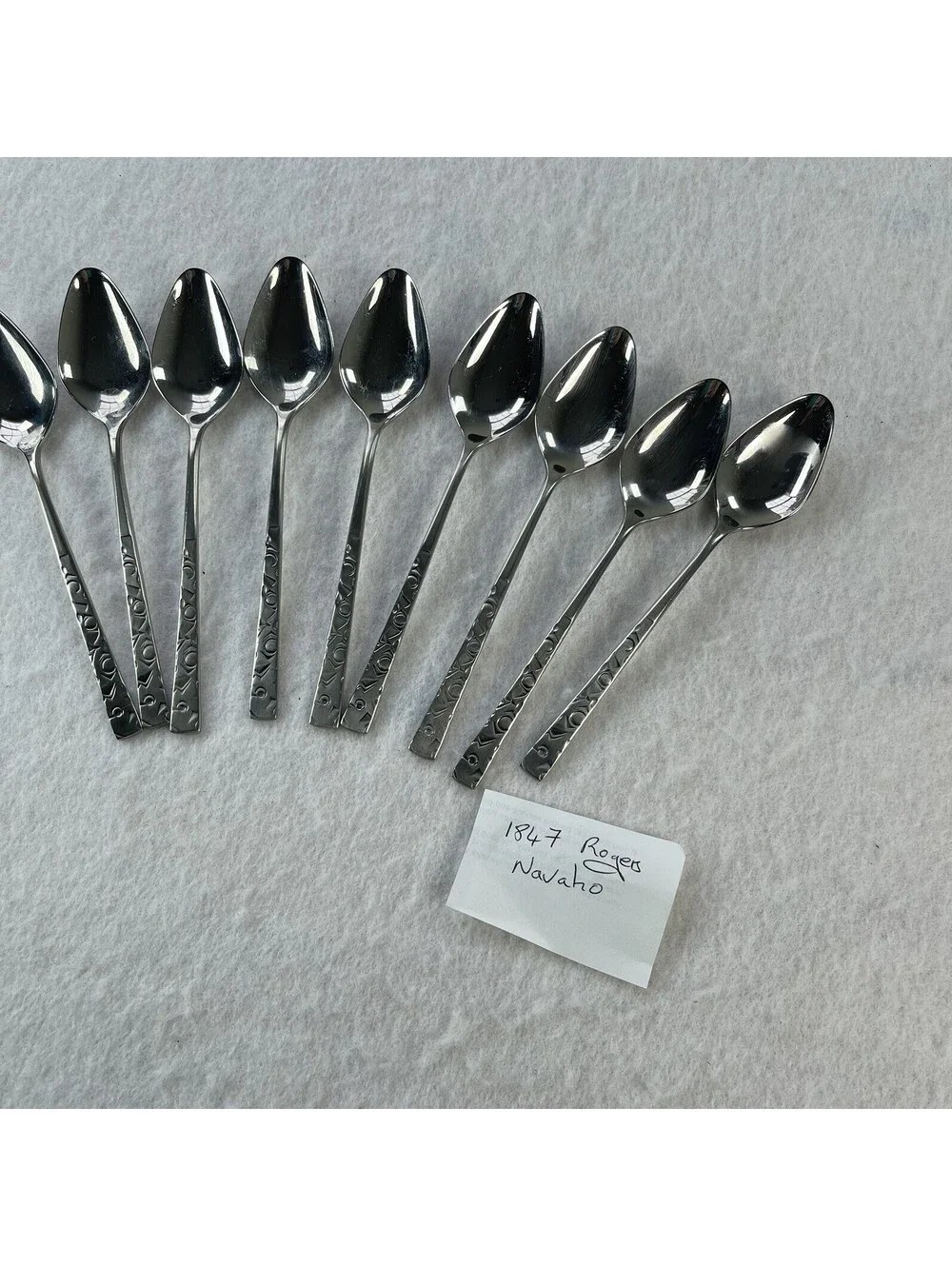 1847 Rogers International NAVAHO spoons set of 9 Teaspoon Stainless Steel